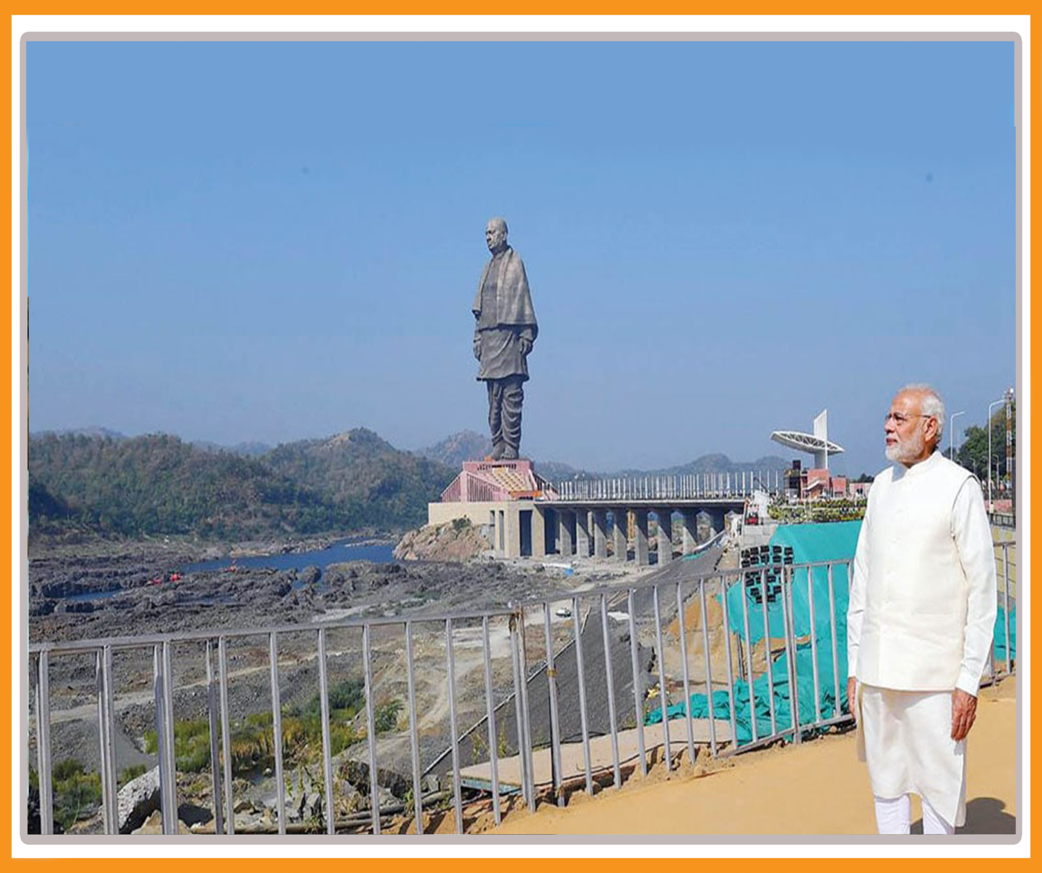 Narendra Modi at the Statue of Unity site